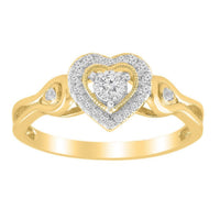 Thumbnail for LADIES RING 1/6 CT ROUND DIAMOND 10K YELLOW GOLD