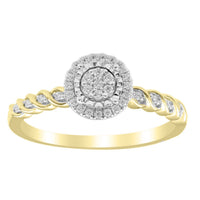 Thumbnail for LADIES RING 1/6 CT ROUND DIAMOND 10K YELLOW GOLD