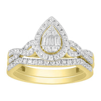 Thumbnail for LADIES RING 1/2 CT ROUND/BAGUETTE DIAMOND 14K YELLOW GOLD