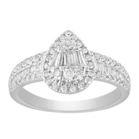 Thumbnail for LADIES RING 3/4 CT ROUND/BAGUETTE DIAMOND 10K WHITE GOLD