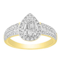 Thumbnail for LADIES RING 3/4 CT ROUND/BAGUETTE DIAMOND 10K YELLOW GOLD