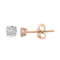 Thumbnail for LADIES EARRINGS 1/6 CT ROUND DIAMOND 10K ROSE GOLD