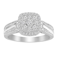 Thumbnail for LADIES RING 1/2 CT ROUND DIAMOND SILVER