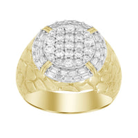 Thumbnail for MEN'S RING 1 CT ROUND/BAGUETTE DIAMOND 10K YELLOW GOLD