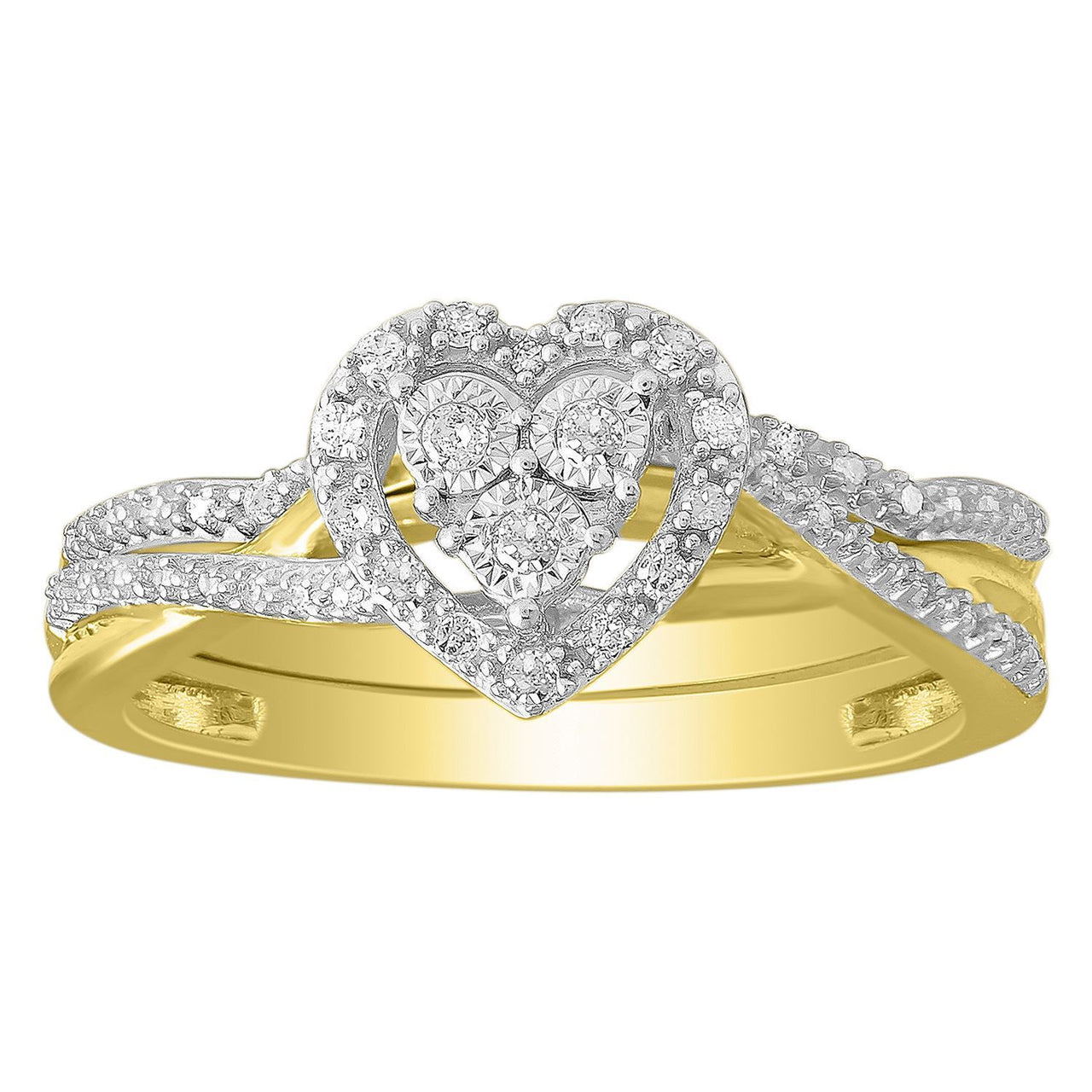 LADIES RING 1/6 CT ROUND DIAMOND 10K YELLOW GOLD