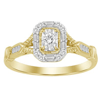 Thumbnail for LADIES RING 1/4 CT ROUND/OVAL/BAGUETTE DIAMOND 10K YELLOW GOLD