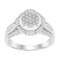 Thumbnail for LADIES RING 1/4 CT ROUND/BAGUETTE DIAMOND 10K WHITE GOLD