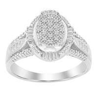 Thumbnail for LADIES RING 1/4 CT ROUND/BAGUETTE DIAMOND 10K WHITE GOLD