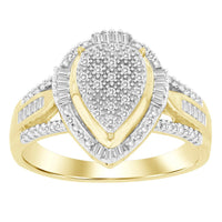 Thumbnail for LADIES RING 1/4 CT ROUND/BAGUETTE DIAMOND 10K YELLOW GOLD