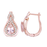 Thumbnail for LADIES EARRING 1/3 CT ROUND/PEAR/PEACH MORGANITE DIAMOND 10K ROSE GOLD (CENTER - 1 1/8)