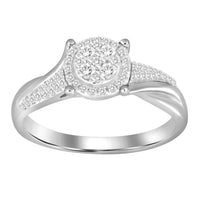 Thumbnail for LADIES RING 1/4 CT ROUND DIAMOND 10K WHITE GOLD