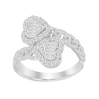 Thumbnail for LADIES RING 3/4 CT ROUND/BAGUETTE DIAMOND 10K WHITE GOLD