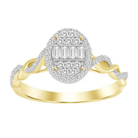 Thumbnail for LADIES RING 1/4 CT ROUND/BAGUETTE DIAMOND 10K YELLOW GOLD