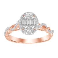 Thumbnail for LADIES RING 1/4 CT ROUND/BAGUETTE DIAMOND 10K ROSE GOLD