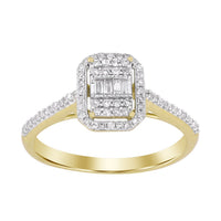 Thumbnail for LADIES RING 1/4 CT ROUND/BAGUETTE DIAMOND 10K YELLOW GOLD