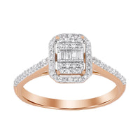 Thumbnail for LADIES RING 1/4 CT ROUND/BAGUETTE DIAMOND 10K ROSE GOLD