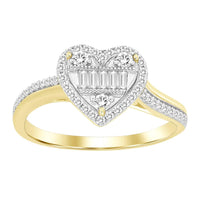 Thumbnail for LADIES RING 1/4 CT ROUND/BAGUETTE DIAMOND 10K YELLOW GOLD