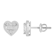 Thumbnail for LADIES EARRING 1/4 CT ROUND/BAGUETTE DIAMOND 10K WHITE GOLD