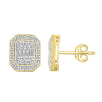 Thumbnail for LADIES EARRING 1/2 CT ROUND/BAGUETTE DIAMOND 10K YELLOW GOLD