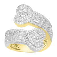 Thumbnail for LADIES RING 2 CT ROUND/BAGUETTE DIAMOND 10K YELLOW/WHITE GOLD