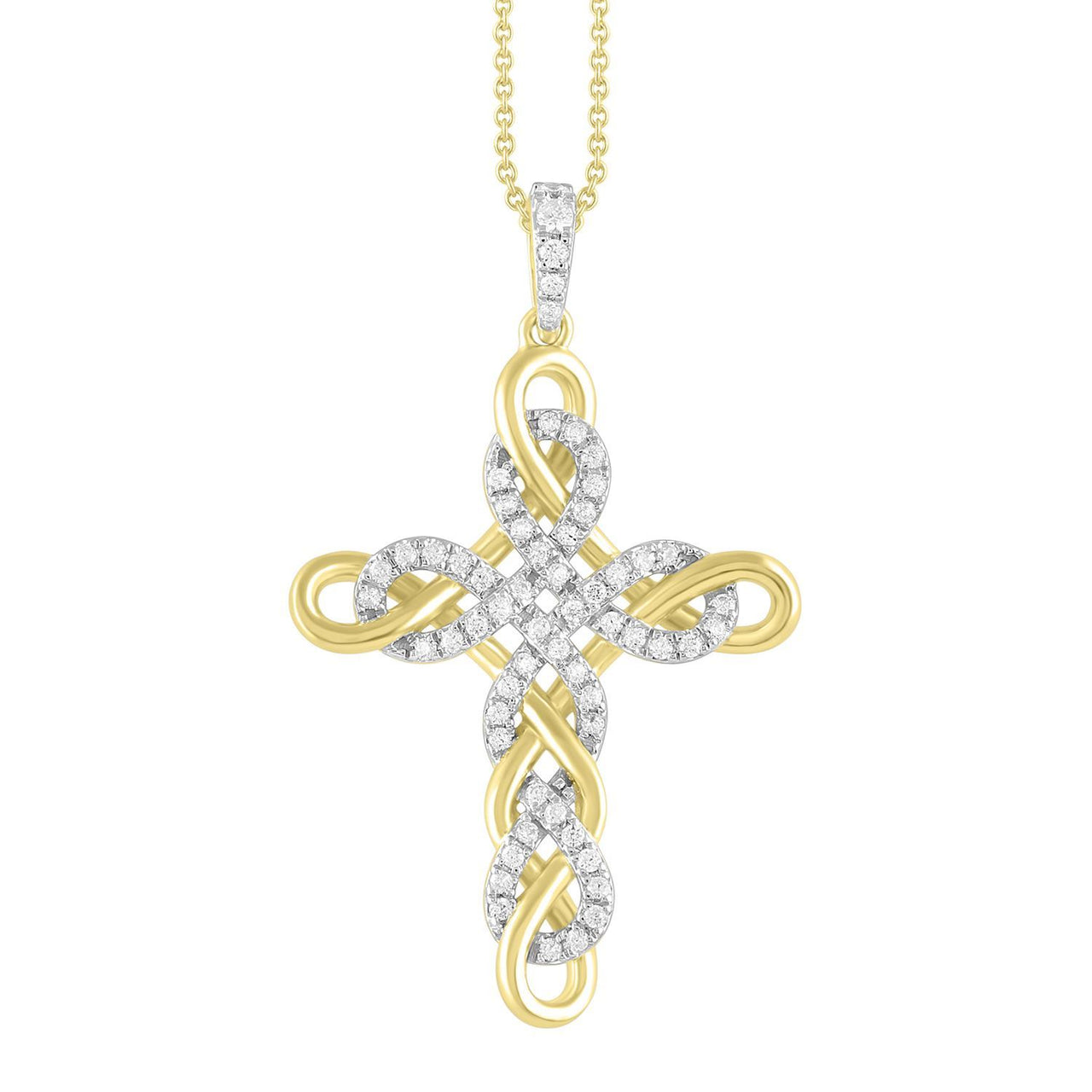 LADIES PENDANT 1/5 CT ROUND DIAMOND 10K YELLOW GOLD