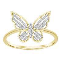 Thumbnail for LADIES RING 1/4 CT ROUND/BAGUETTE DIAMOND 10K YELLOW GOLD