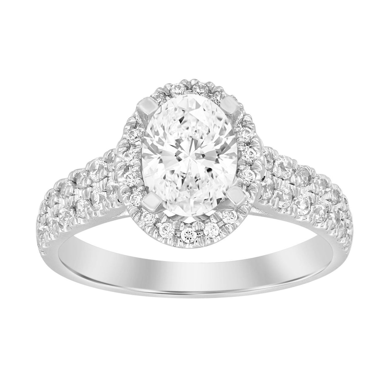 LADIES RING 3/4 CT ROUND/OVAL DIAMOND 14K WHITE GOLD(CENTER-1 / SEMI MOUNT)