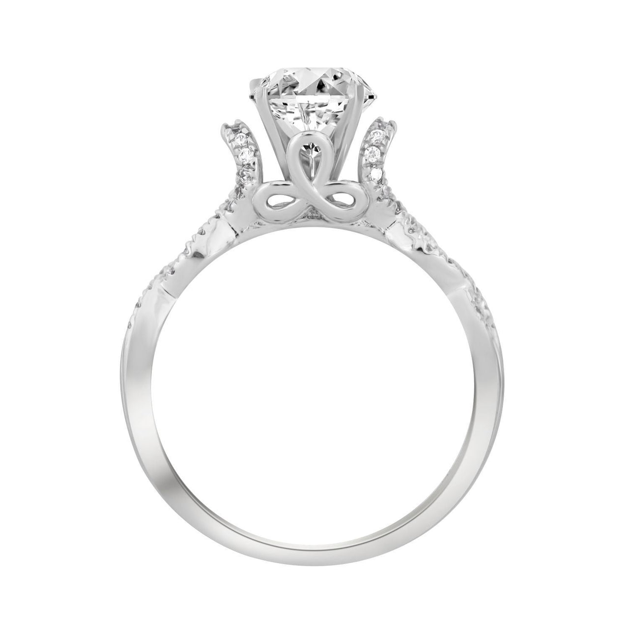 LADIES RING 1/4 CT ROUND DIAMOND 14K WHITE GOLD(CENTER-1/ SEMI MOUNT)