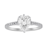 Thumbnail for LADIES RING 1/3 CT  ROUND/PEAR DIAMOND 14K WHITE GOLD(CENTER-1/ SEMI MOUNT)