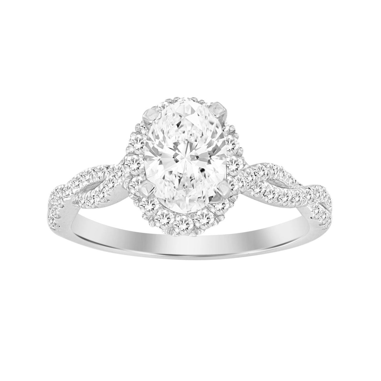 LADIES RING 1/2 CT ROUND DIAMOND 14K WHITE GOLD(CENTER-1 / SEMI MOUNT)