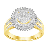 Thumbnail for LADIES RING 1/2 CT ROUND/BAGUETTE DIAMOND 10K YELLOW GOLD