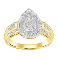 Thumbnail for LADIES RING 1/2 CT ROUND/BAGUETTE DIAMOND 10K YELLOW GOLD