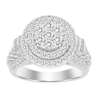 Thumbnail for LADIES RING 2 CT ROUND /BAGUETTE DIAMOND 10K WHITE GOLD