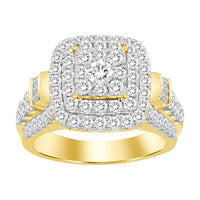 Thumbnail for LADIES RING 2 CT ROUND/BAGUETTE DIAMOND 10K YELLOW GOLD