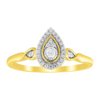 Thumbnail for LADIES RING 1/6 CT ROUND DIAMOND 10K YELLOW GOLD