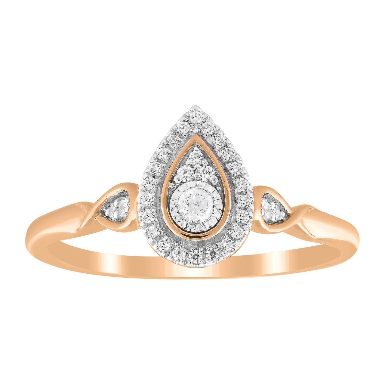 LADIES RING 1/6 CT ROUND DIAMOND 10K ROSE GOLD