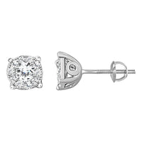 Thumbnail for LADIES EARRINGS 1/4 CT ROUND DIAMOND 14K WHITE GOLD