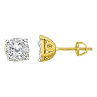 Thumbnail for LADIES EARRINGS 1/4 CT ROUND DIAMOND 14K YELLOW GOLD