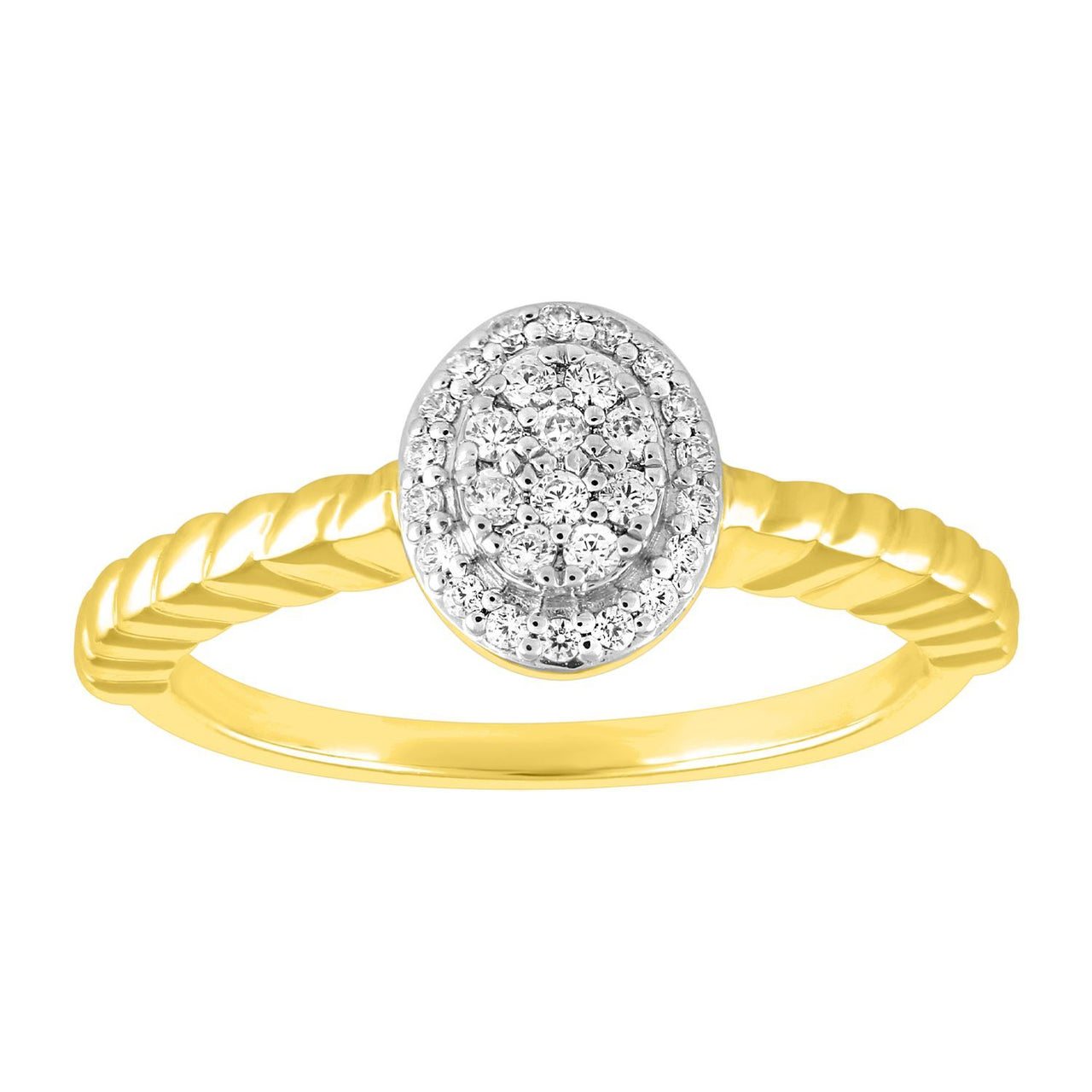 LADIES RING 1/6 CT ROUND DIAMOND 10K YELLOW GOLD