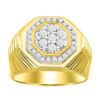 Thumbnail for MEN'S RING 3/4 CT ROUND DIAMOND 10K YELLOW GOLD