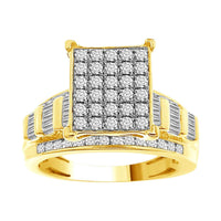 Thumbnail for LADIES RING 1 CT ROUND/BAGUETTE DIAMOND 10K YELLOW GOLD