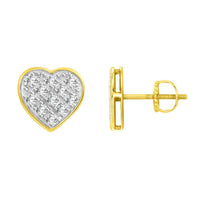 Thumbnail for UNISEX EARRINGS 1/20 CT ROUND DIAMOND 10K YELLOW GOLD