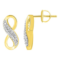 Thumbnail for LADIES EARRING 1/8 CT ROUND DIAMOND 10K YELLOW GOLD