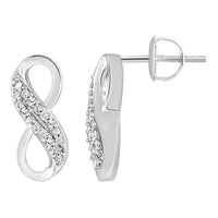 Thumbnail for LADIES EARRING 1/8 CT ROUND DIAMOND 10K WHITE GOLD