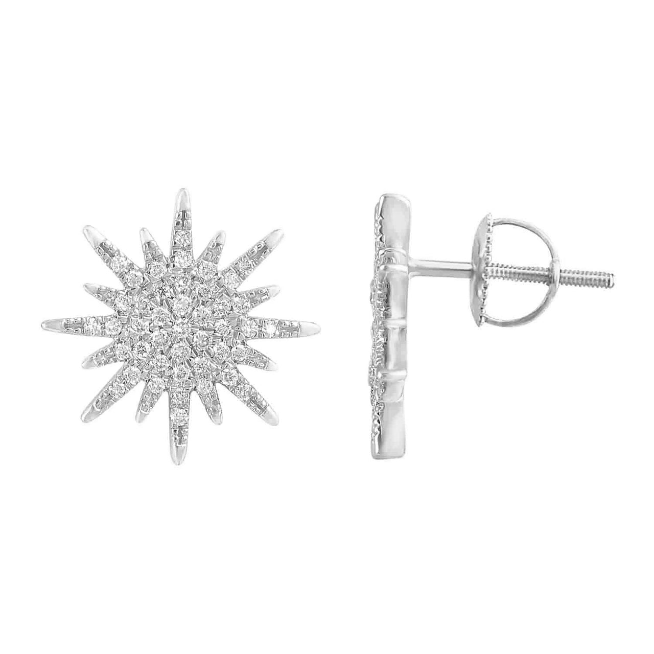 LADIES EARRING 1/3 CT ROUND DIAMOND 10K WHITE GOLD