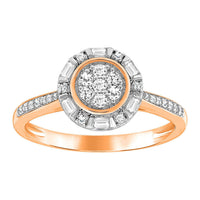 Thumbnail for LADIES RING 1/3 CT ROUND/BAGUETTE DIAMOND 10K ROSE GOLD