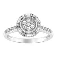 Thumbnail for LADIES RING 1/3 CT ROUND/BAGUETTE DIAMOND 10K WHITE GOLD