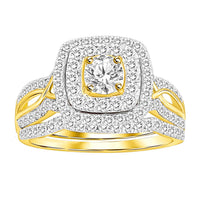 Thumbnail for LADIES BRIDAL RING SET 1 CT ROUND/PRINCESS DIAMOND 14K YELLOW GOLD