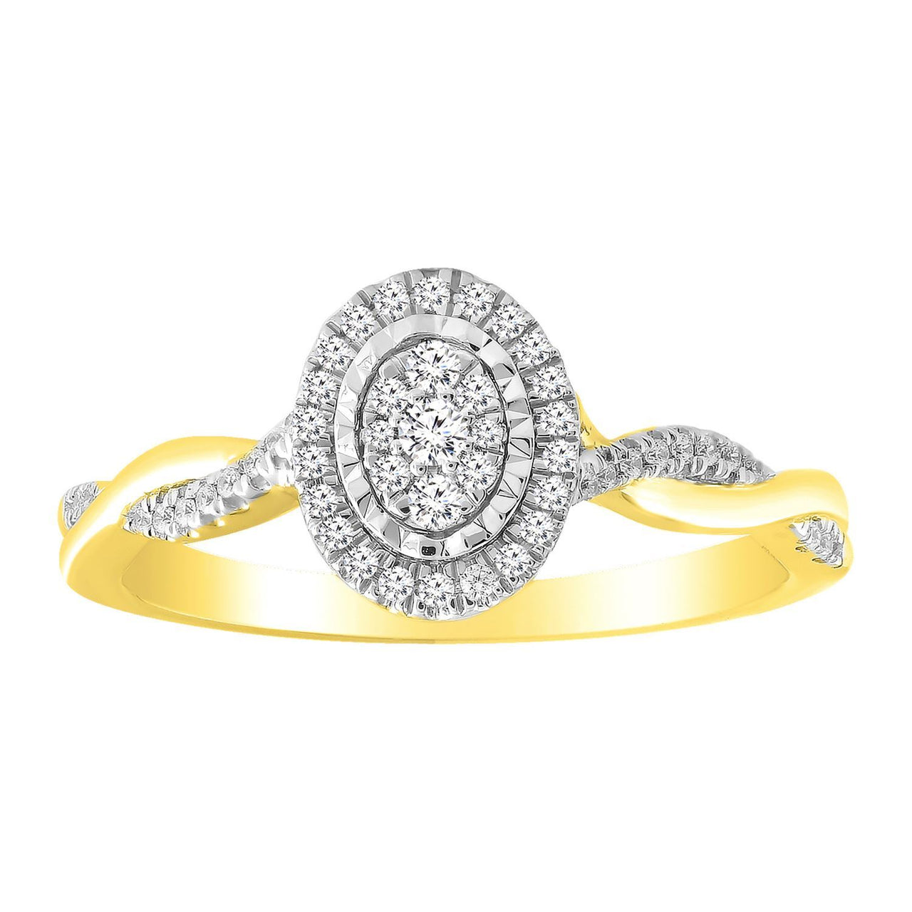 LADIES RING 1/5 CT ROUND DIAMOND 10K YELLOW GOLD