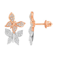 Thumbnail for LADIES EARRING 1/4 CT ROUND DIAMOND 10K WHITE/ROSE GOLD